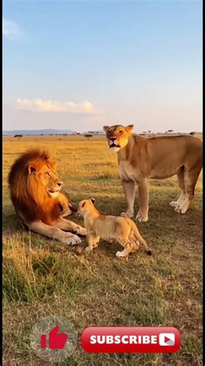 When Mom is Watching! Lion Dad Tries to Discipline Cub, Instantly Regrets It When Lion Mom Arrives!