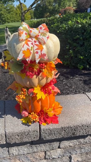 8.1K views · 107 reactions | easy dollar-store fall centerpiece this DIY video shows how to make a 3 layer pumpkin centerpiece that will look amazing for fall and halloween! Great if you love arts and crafts and home decor. | Brooklyn B | Facebook