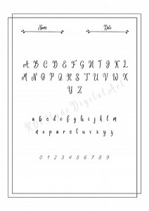 Educational Alphabet and Number PDF Sheets for Calligraphy Practice - Etsy Australia