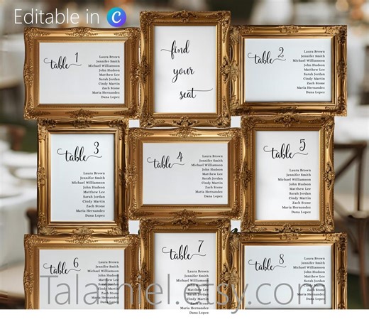 Seating Chart Template for Wedding, 4x6 Horizontal & Vertical (editable Canva) - Etsy