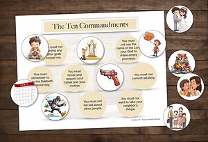 Ten Commandments Worksheet: Sunday School Bible Class (digital Download) - Etsy
