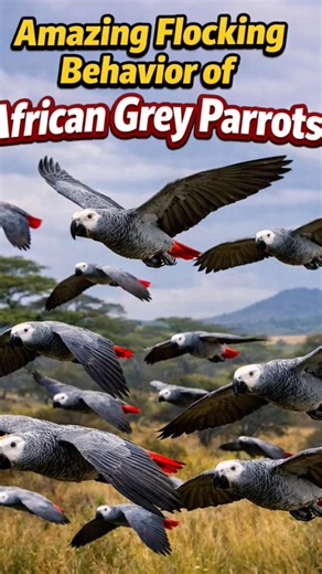 Amazing Flocking Behavior of African Grey Parrot #parrotlife #talkingparot #birds