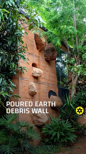 Buildofy | A hallmark of sustainable construction is its innovative poured earth debris wall. This load-bearing wall is composed of a specific local... | Instagram