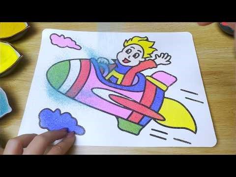 Colored Sand Art Baby Pilot 👶✈️ | A Lively Flying Adventure