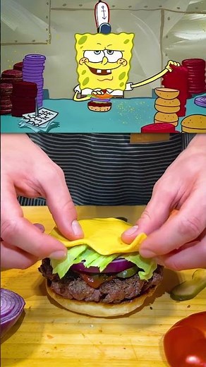 How to Make a Krabby Patty! 🍔 #spongebob #shorts #tutorial #food