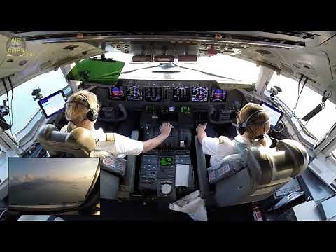 View over Pilot's Shoulder! Captain Inge landing her Lufthansa Cargo MD-11F in Hongkong! [AirClips]