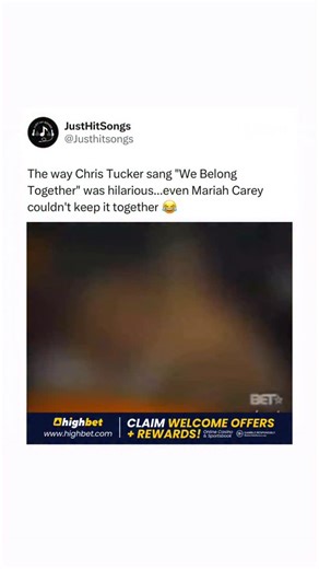 Just Hit Songs | This clip of Chris Tucker singing “We Belong Together” is funny because it perfectly captures his over-the-top, high-energy comedy... | Instagram
