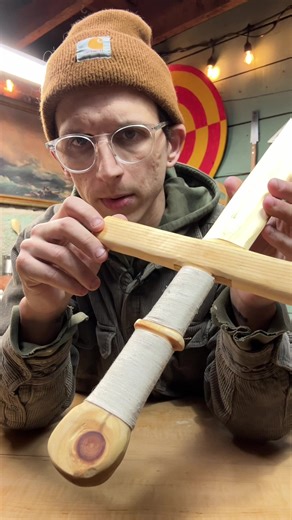 Made a two-handed long sword out of pine for my son ⚔️ #woodworking #woodcarving #swordsoftiktok #maineartist #woodensword