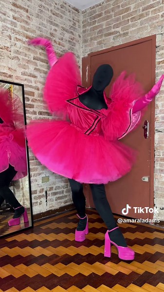 Stylish Pink Tulle Dress for Artist Performance