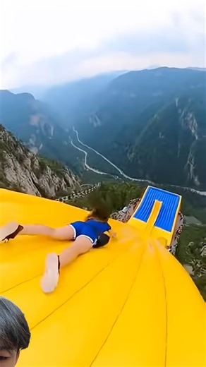 Biggest cliff slide I've ever seen 😱 #shorts #extreme #stunt