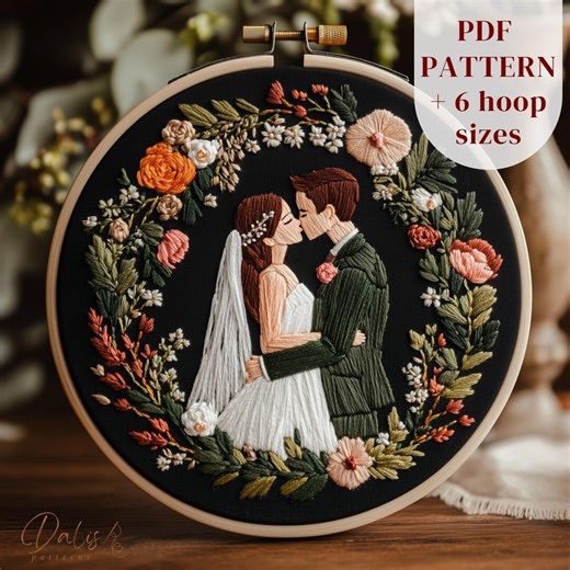 Wedding Kiss Embroidery Design, Bride and Groom Pattern (digital Download) - Etsy