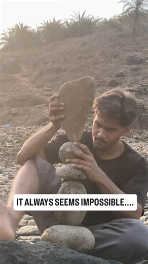Possible or not? The Art of Rock Balancing by Aniket Vishwakarma #rockbalancing