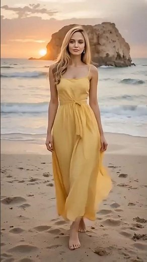 ANGELINA JOLIE THROUGH THE YEARS IN CHIC SUMMER DRESS ON THE BEACH