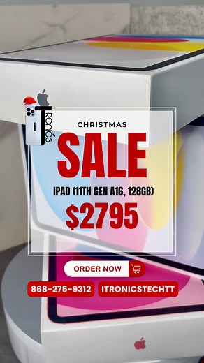 🎄✨ CHRISTMAS SALE IS HERE! ✨🎄 Give the gift of power, speed & creativity this season. Brand New iPads — Limited Stock! 📱 iPad (11th Gen A16, 128GB) – $2795 📎 Keyboard Case with Pencil Holder – $400 🖇️Trifold Case with Pencil Holder - $300 ✏️ Stylus - $475 💫 Christmas Bundles (and BIG savings!): • iPad Keyboard Case – $3095 (Save $100) • iPad Stylus Keyboard Case – $3395 (Save $275) • iPad Trifold Case – $2995 (Save $100) • iPad Stylus Trifold Case – $3395 (Save $225) • iPad Stylus – $3200 