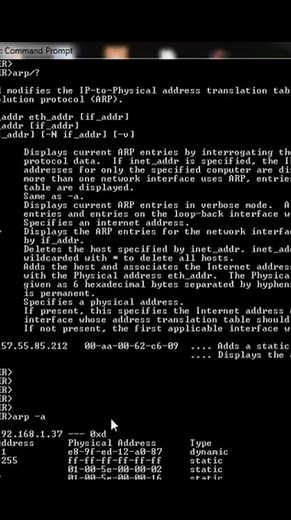 Dig Command arp and getmac | arp -a | arp -s #shorts #short #shortvideo #viral