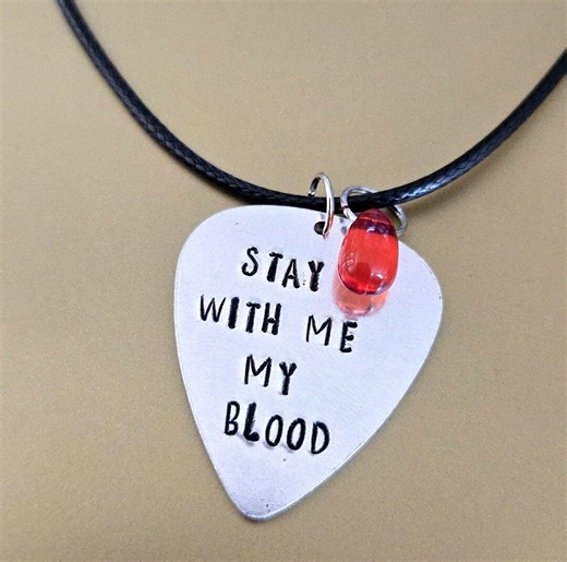 Twenty One Pilots Trench My Blood Lyrics Hand Stamped Guitar Pick Necklace Aluminum With Charm - Etsy