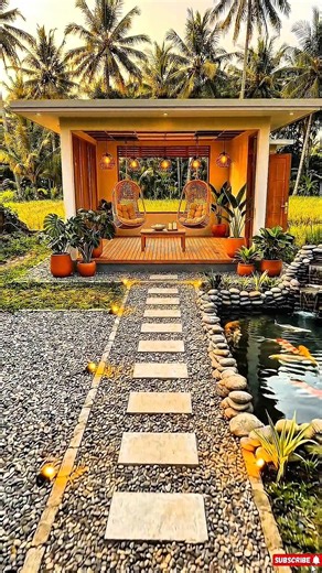Tropical Backyard Pavilion & Koi Pond Transformation 😲 #trending #shorts #viral #satisfyingvideo