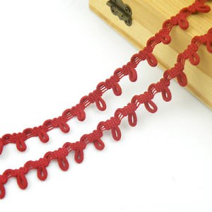 [Hot Item] Factory Best Price Elastic Button Loop Tape Elastic Lace Trim for Garment