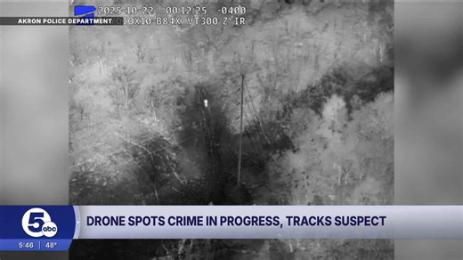 VIDEO: Suspected crooks dash, but can't outrun police drone in Akron