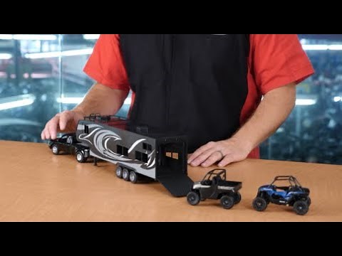 Toy Hauler! New Ray Toys Dually Pick Up Truck with Toy Hauler and Polaris RZR & Ranger 1000 Toys