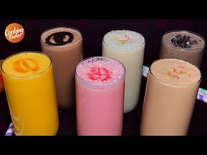 6 Creamy Milkshakes Without Ice Cream | Milkshake Recipe Without Ice Cream | Easy Milkshake Recipe