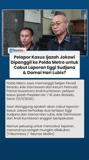 Buka Peluang Cabut Laporan Eggi & Damai, Pelapor Kasus Ijazah Jokowi Dipanggil ke Polda Metro