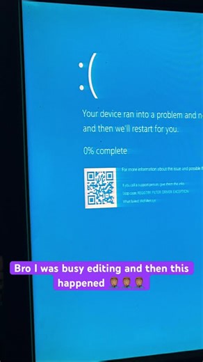 Bro my windows 10 computer had to do this after editing for 5 minutes 🤦🏽‍♂️🤦🏽‍♂️🤦🏽‍♂️