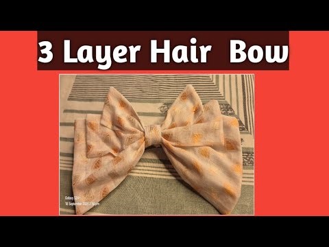 Three layer Hair Bow making at home @ rosarycraft
