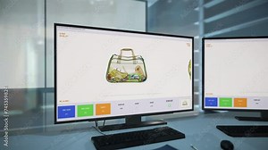 Airport Security Departures Scanner Visual X-Ray Projection Of Passengers Baggage. X-Ray Departures Scanner Shows Visual On Prohibited Objects. Airport Departures Scanner Visual Check Equipment Stock Video