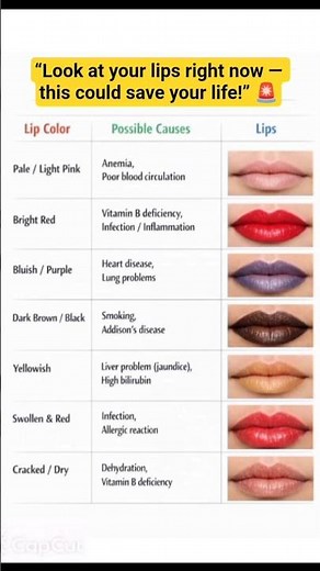 “Lips Color Meaning ⚠️ Signs of Disease You Shouldn’t Ignore!”#shorts #medical