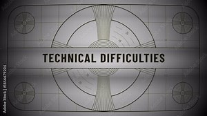 Technical difficulties tv test pattern. broadcast retro vintage error screen. 4k video