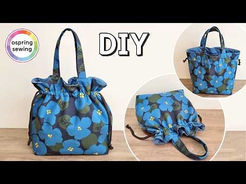 [DIY] Beautiful Flower Tote Bag Tutorial | How to make a Drawstring Bag 🌼