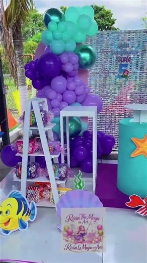 🧜‍♀️ Ariel The Little Mermaid Balloon Decoration Setup,#BirthdayDecoration#KidsBirthdayParty#Party