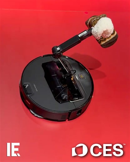 86K views · 154 reactions | This adorable roomba-like vacuum now comes with a tiny arm. Its OmniGrip robotic arm is a foldable five-axis system that moves objects up to 300g, allowing it to pick up objects like socks or toys while it tidies up. #CES #CES2025 #SmartVacuum #RobotInnovation #homeautomation | Interesting Engineering | Facebook