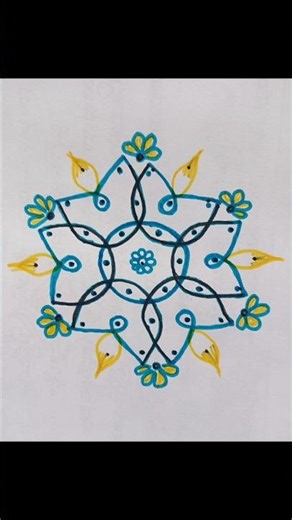 7-4 dots easy rangoli design for beginners @simiarts38