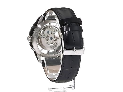 Invicta Men's Vintage Automatic Stainless Steel and Leather Casual Watch, Color:Black (Model: 22570)