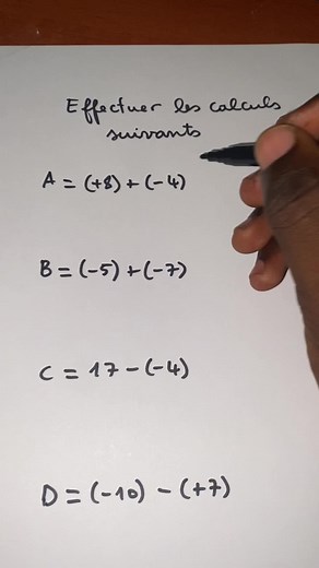 Nombres relatifs : Exercices de mathématiques niveau 4ème
