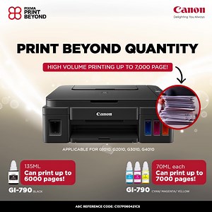 72 reactions · 18 shares | ‼️ PRINT BEYOND QUANTITY WITH #PIXMA G1010, G2010, G3010, AND G4010 ‼️ With the GI-790 inks that can print up to 7,600 pages in B&W (economy mode) and up to 7,700 pages in colour, the PIXMA G-Series printers definitely give a worry-free feeling for the high-volume printing needs of the family! Print Beyond with PIXMA! #PIXMAPrintBeyond #TeamCanonPH ASC REFERENCE CODE: C157P060421CS | Canon Philippines | Facebook