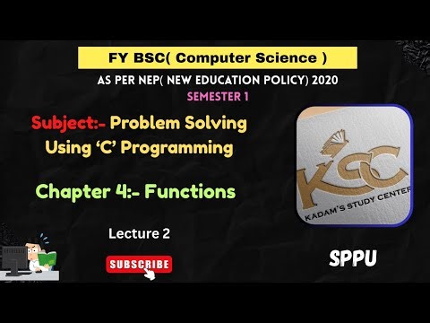 Fy BCS || Sem 1 || C Programming || Chapter 4:- Functions || Lecture 2 || SPPU | As per NEP