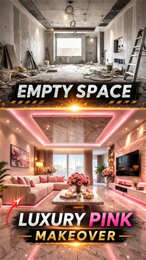 Luxury Pink Makeover 💗✨ | Empty Room Transformation #viralvideo