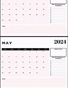 2024 Digital   Printable Full Year Calendar - Etsy UK