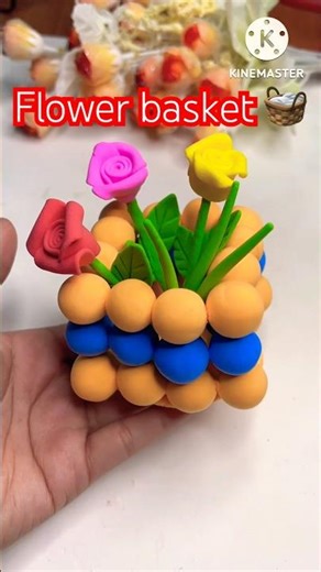 DIY idea 💡 Super clay diye flower baskets 🧺 banana 🥰#trending #shortvideo #youtubeshorts #music