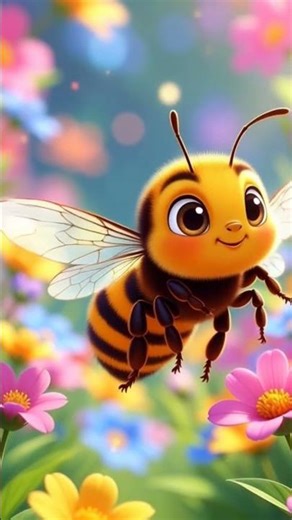 A cute honey bee finding her flowers#loopvideo#aivideo#cartoon #Bachaparty we