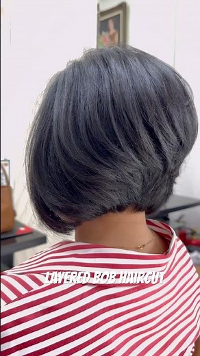 Model Rambut pendek wanita ~ Layered Bob haircut