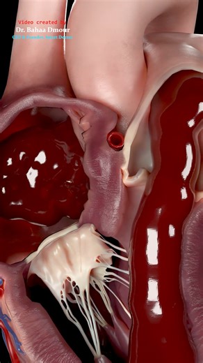 Smart Doctor on Instagram: "All 4 Heart Valves in Action 🫀 - - In this 3D animation, we go inside the left side of the human heart and follow oxygenated blood coming back from the lungs. The red blood enters the left atrium through the pulmonary veins, then passes through the mitral valve into the left ventricle. When the ventricle contracts, the aortic valve opens and the blood is powerfully ejected into the aorta, sending oxygen to the entire body. The valves act like one-way doors, making su