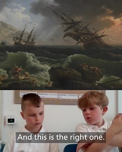 Mighty ships, pirates, and... Quidditch balls! 🏴‍☠️ As part of our annual 'Take One Picture' programme, students from primary schools across the UK react to the dramatic seascape, 'A Shipwreck in Stormy Seas' by Claude-Joseph Vernet. This year's exhibition showcases children's creative responses to one of the most iconic paintings in our collection, featuring the work from 40 primary schools. Now open in the Sunley Room until 8 October. Find out more: https://bit.ly/3AP8a6 | National Gallery