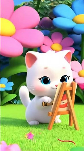 "Cute Cat Eating Ice Cream and Playing | Adorable Cartoon Cat Moments"
