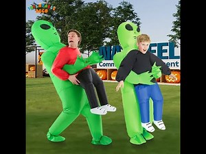 Hilarious Inflatable Alien Abduction Costume for Adults & Kids | Perfect for Halloween & Party Fun!