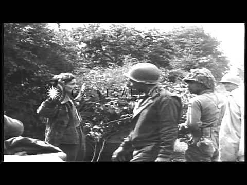 Tanks and soldiers of US 41st Infantry, 66th Armored Regiment, 2nd Armored Divisi...HD Stock Footage