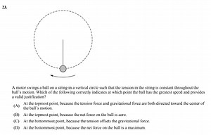 A motor swings a ball on a string in a vertical circle such tha... | Filo